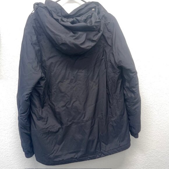 Eddie Bauer Men Jacket Size XL Black Hooded Snap and Zipper Front Weather edge - Picture 4 of 5